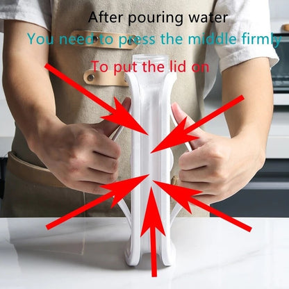 Water Bottle with Built-In Ice Balls Tray